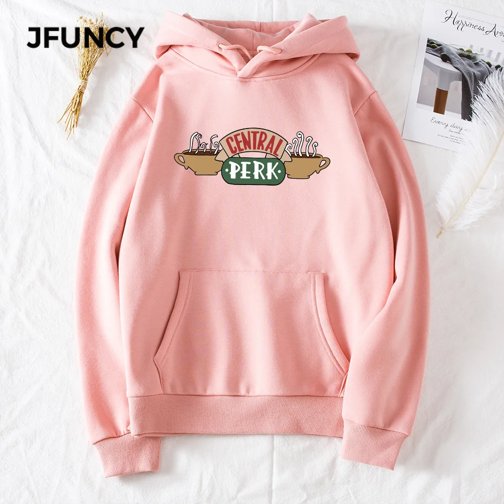 

JFUNCY Autumn Winter Women Thick Pullovers Casual Loose Coats Woman Long Sleeve Hooded Sweatshirt Printed Fleece Sportswear