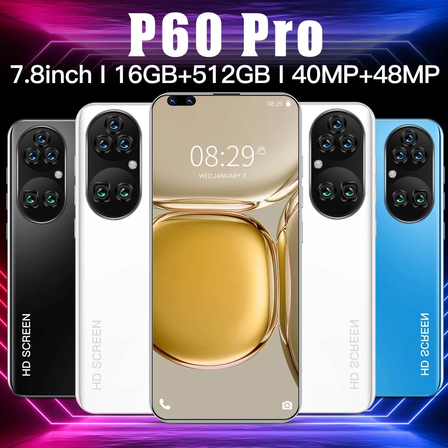 

The latest version of Android11 P60 Pro 16/512GB Global edition HD screen 5G 5600mAh 7.8-inch 10-core smartphone supportsSTFCard