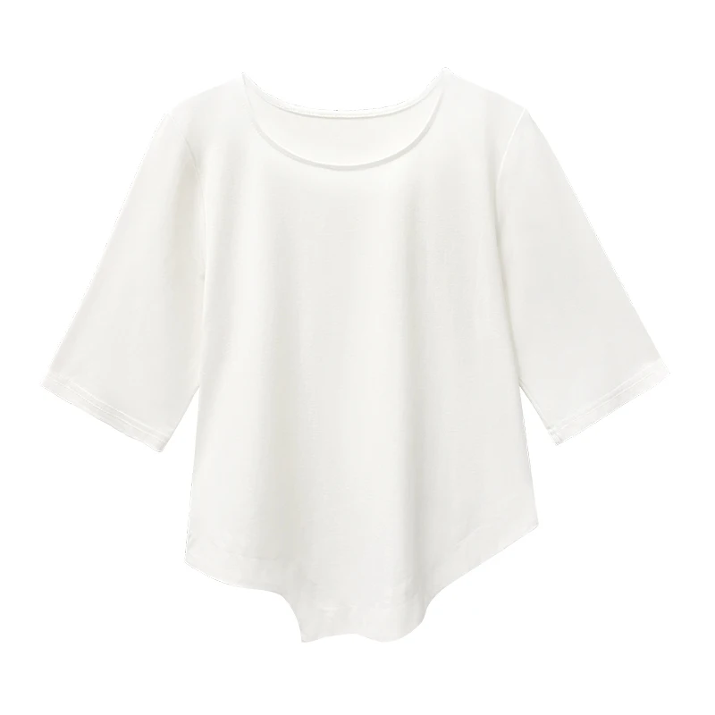 

XUXI Women T-shirt Short-sleeved T-shirt 2021 New Female Harajuku Short Loose Irregular Fashion Top Summer E771