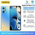 Смартфон Realme GT Neo 2, телефон с глобальной прошивкой, экран 6,62 дюйма FHD +, Восьмиядерный процессор Snapdragon 870, 5000 мАч, 64 мп, 65 Вт, быстрая зарядка, мобильные телефоны Android