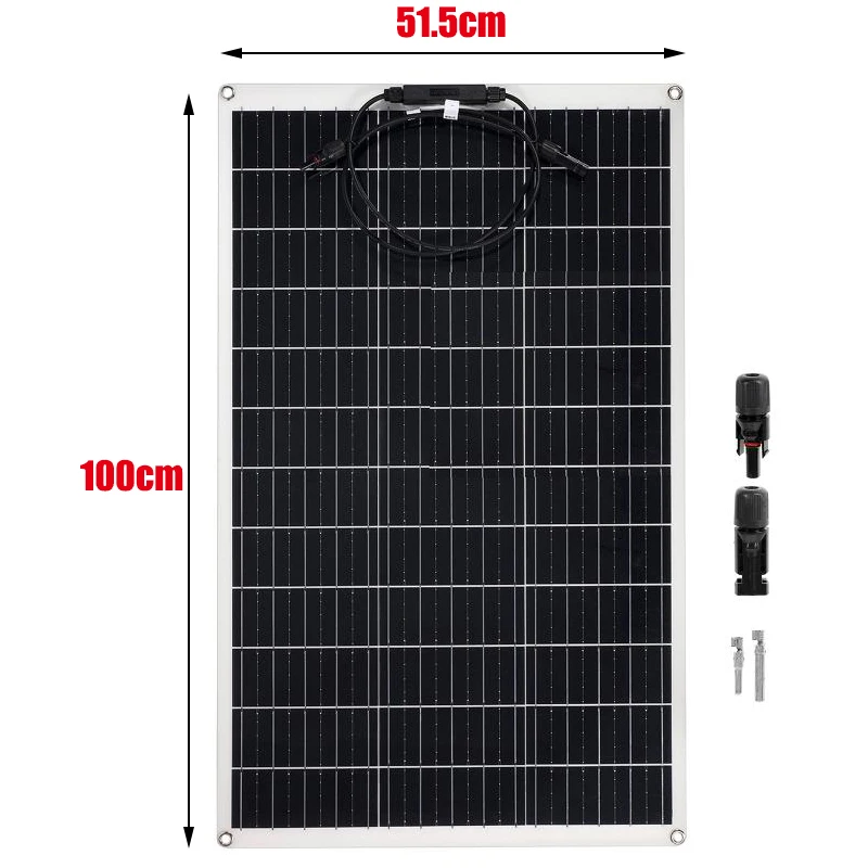 100 см солнечная панель Вт 18 в гибкое зарядное устройство для кемпинга автомобиля