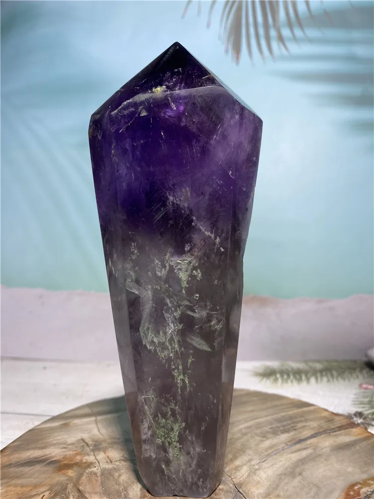 

Amethyst Stone Natural Crystal Healing Tower Raw Reiki Gem Minerals Specimen Feng Shui Spiritual Wicca Sceptre Wand Decoration