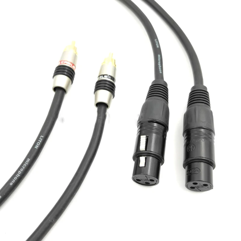 Hifi XLR на двойной RCA аудио кабель 2 штекер 3 Pin Женский пушечный усилитель