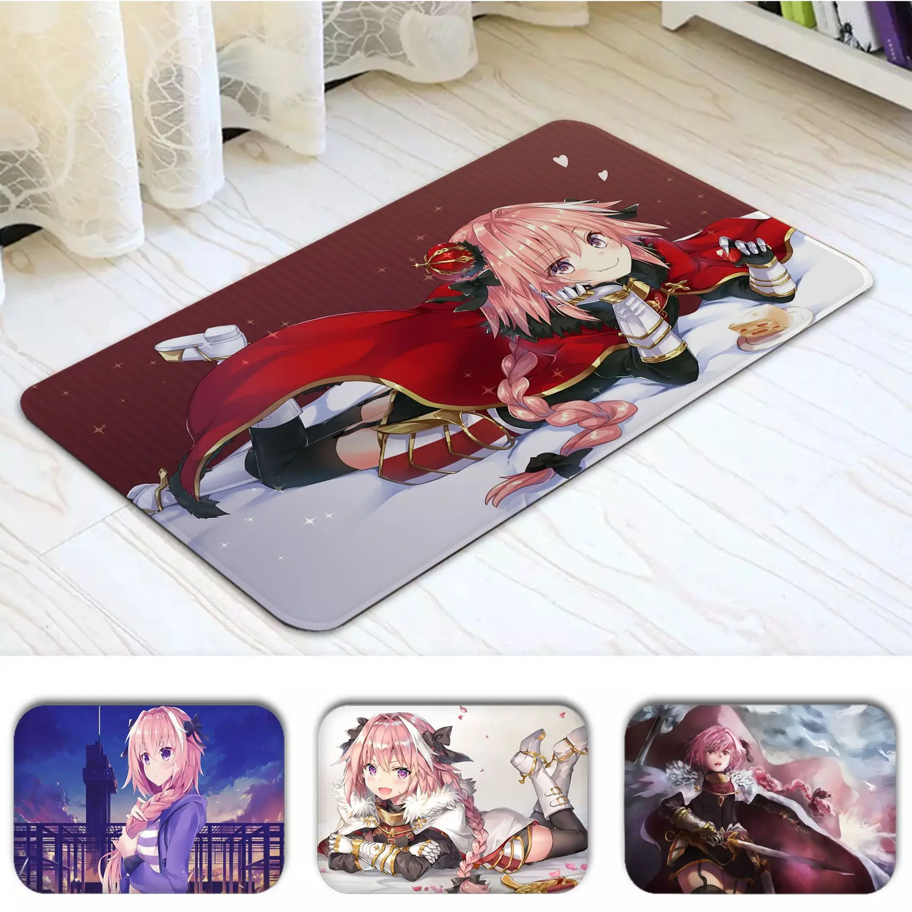 

Astolfo аниме Печатный фланелевый напольный коврик Декор для ванной коврик нескользящий для гостиной кухни Добро пожаловать Придверный коври...