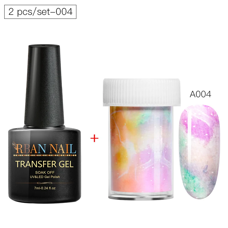 RBAN NAIL 7 мл переводные наклейки из фольги для ногтей, гелевый набор, клейкие обертывания для дизайна ногтей, звездное небо, гелевые слайдеры, сделай сам, маникюр - Цвет: HHZH07548