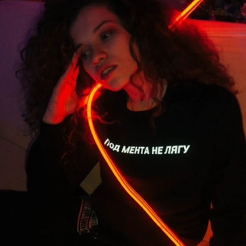 

Classic Printed Seatshirt With Russian Inscriptions Fashion Tops Elegant Autumn Unisex Tops