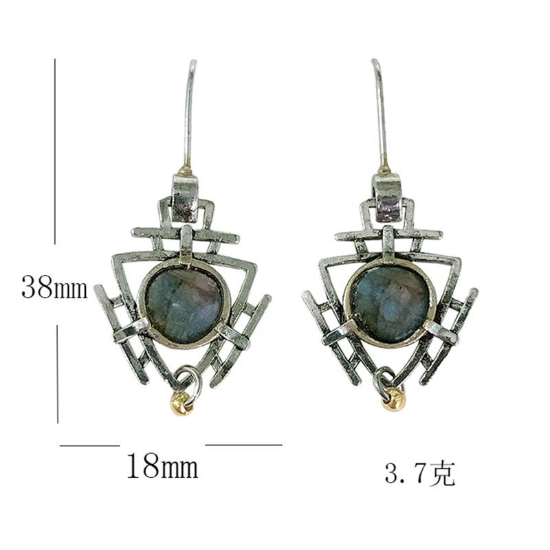 

Vintage Heart Triangle Drop Earrings for Women Fashion Hanging Dangle Earring Wedding Geometric Retro Jewelry Gifts O4P363