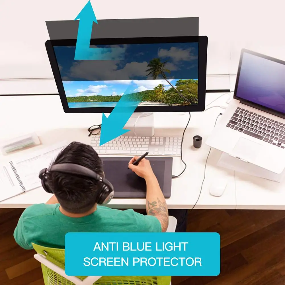 12.5-15.6-inch Computer Monitor Universal 30 Degrees Anti-sneak Peek Anti-Blue Eye Protection Film LCD Protective Film