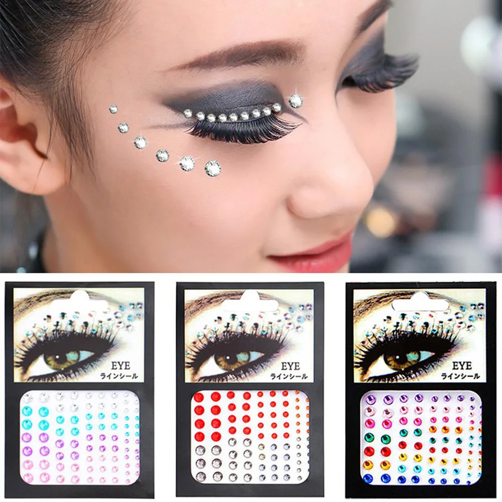 Nail Art Decorations Body Face Jewels Crystal Temporary Eyes Tattoo Festival Party Glitter Stickers Flash Rhinestones | Красота и