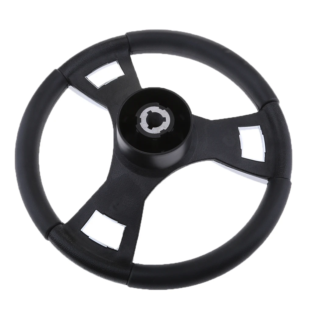 

Universal 350mm 13.7-inch Aluminum Alloy Yacht Marine Pontoon Boat Steering Wheel 3 Spoke 3/4-inch Shaft - Polished Spokes