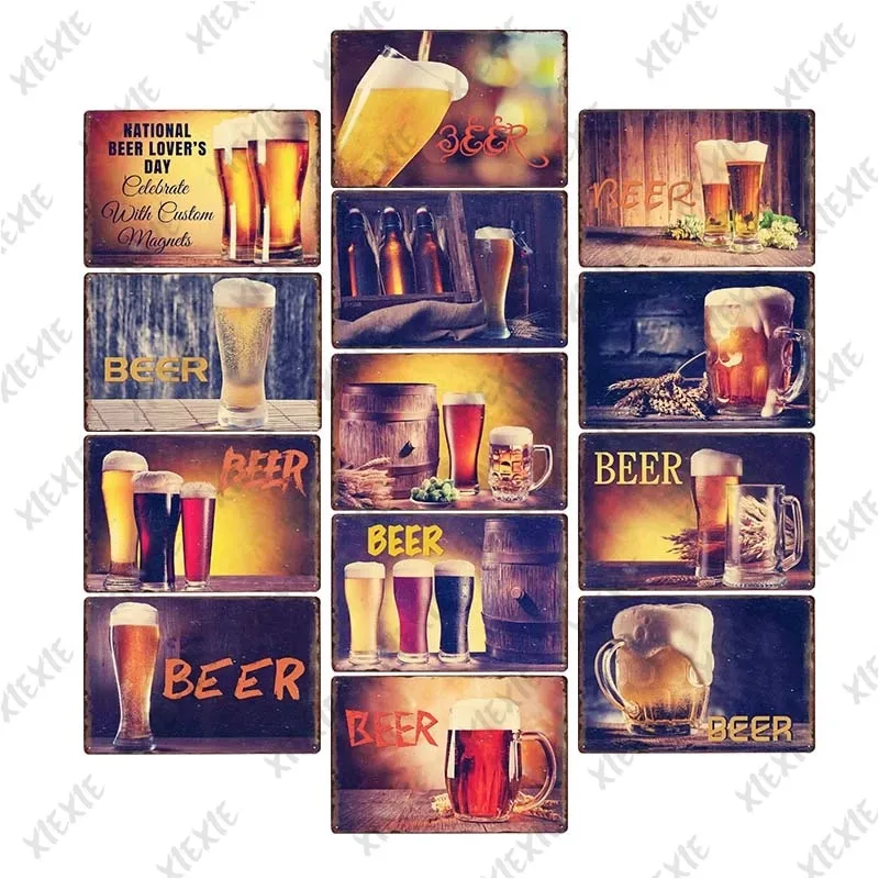

Beer Drink Signs Metal Plaque Poster Retro Wine American Iron Painting Wall Sticker Art Decor for Bar Hotel Club Shop
