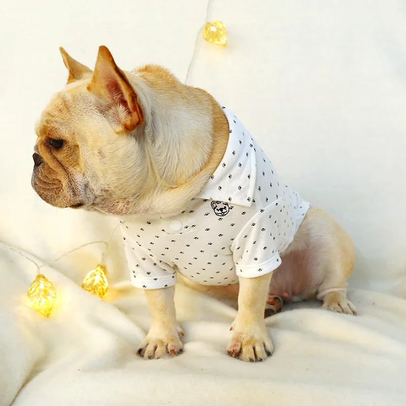 Летняя футболка одежда для бульдогов S 2XL толстый щенок маленькое среднее