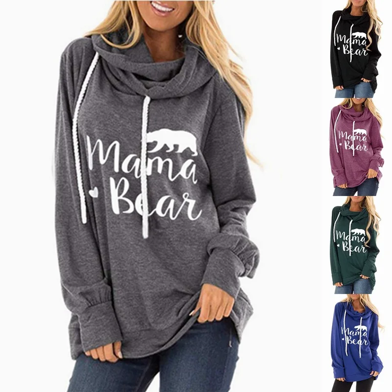 

Mama Bear Sweatshirt Streetwear Oversized Hoodie 2020 Letter Pullovers Mama Bear Hoodies Gothic Plus Size Women