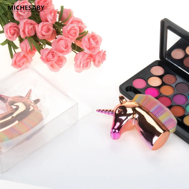 6 цветная Кисть для макияжа в виде единорога Рассыпчатая кисть пудры цвета