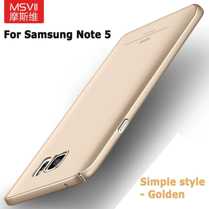 Simple Golden Для samsung Galaxy Note 5 Чехол Msvii Тонкий матовый чехол для samsung Note 5 Жесткий Чехол для samsung Galaxy Note5 чехол s - Цвет: Simple Golden