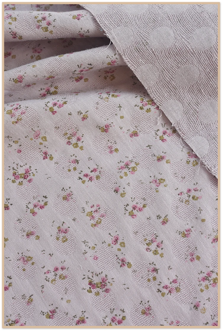 

145cm Double gauze Korean version of the small fresh floral fabric cotton jacquard DIY handmade fabric