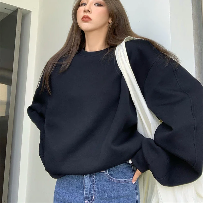 Новинка 2021 флисовые толстовки свободный уличный топ в Корейском стиле на осень и