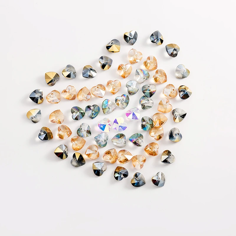 16 шт. Хрустальные стеклянные бусины в форме сердца чтобы сделать ювелирные