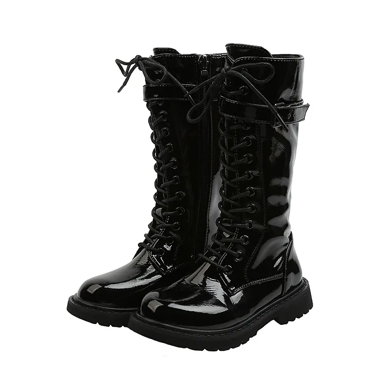 

Новинка Осень-зима 2020, детские ботинки для девочек, высокие ботинки на боковой молнии, модные ботинки с мягкой подошвой для детей среднего и ...