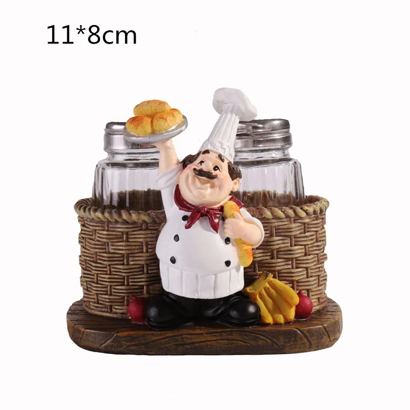Chef B VILEAD 8 см смола шеф-повара банка для перца фигурки простые и современные творческие ремесла подарки украшения милый персонаж люди украшения - Цвет: Chef B
