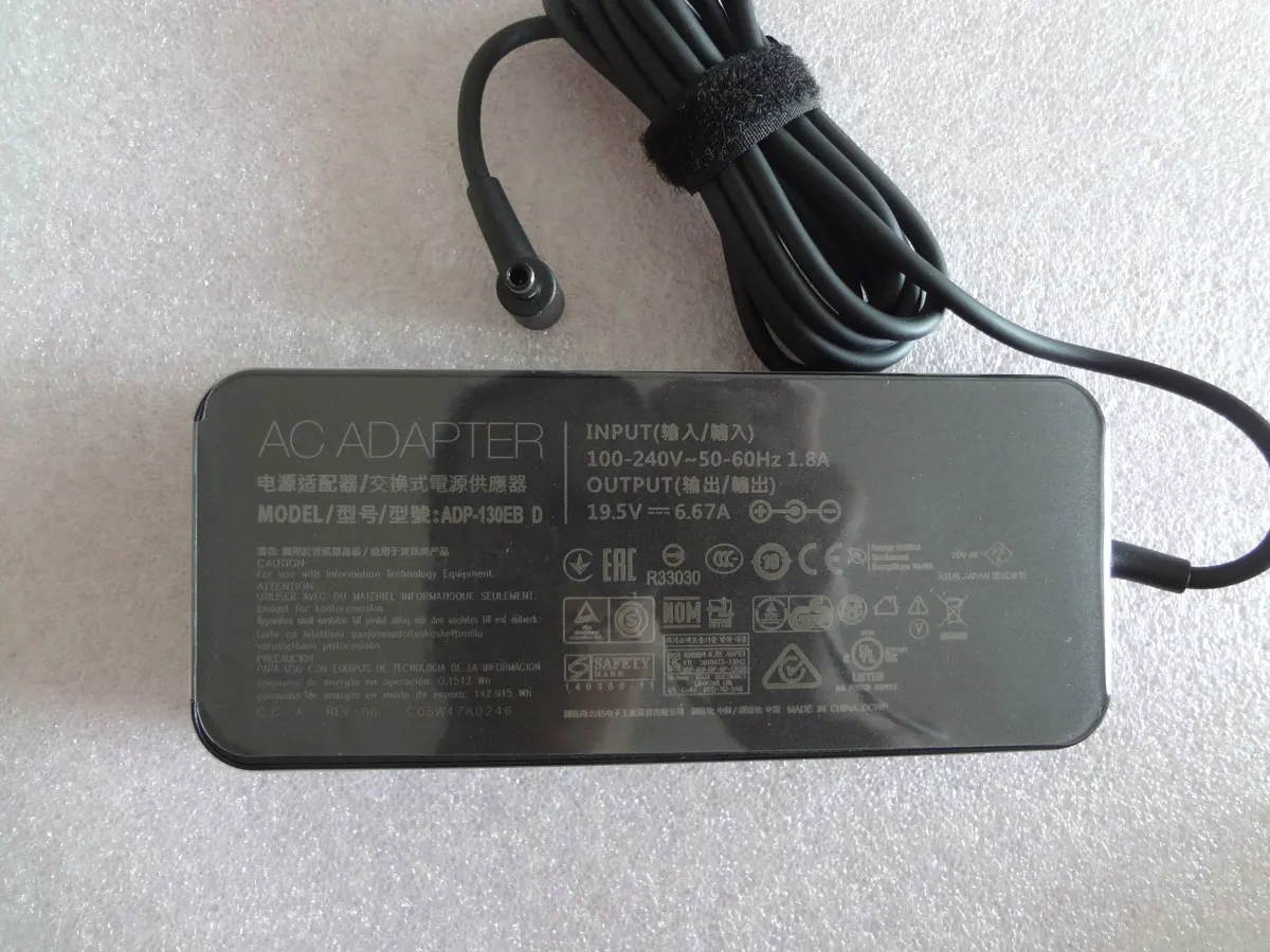 NEW OEM Slim 19.5V 6.67A 130W ADP-130EB D 4.5mm Pin AC Adapter for Asus Q536F Q536FD-BI7T15 Notebook Original Puryuan Charger