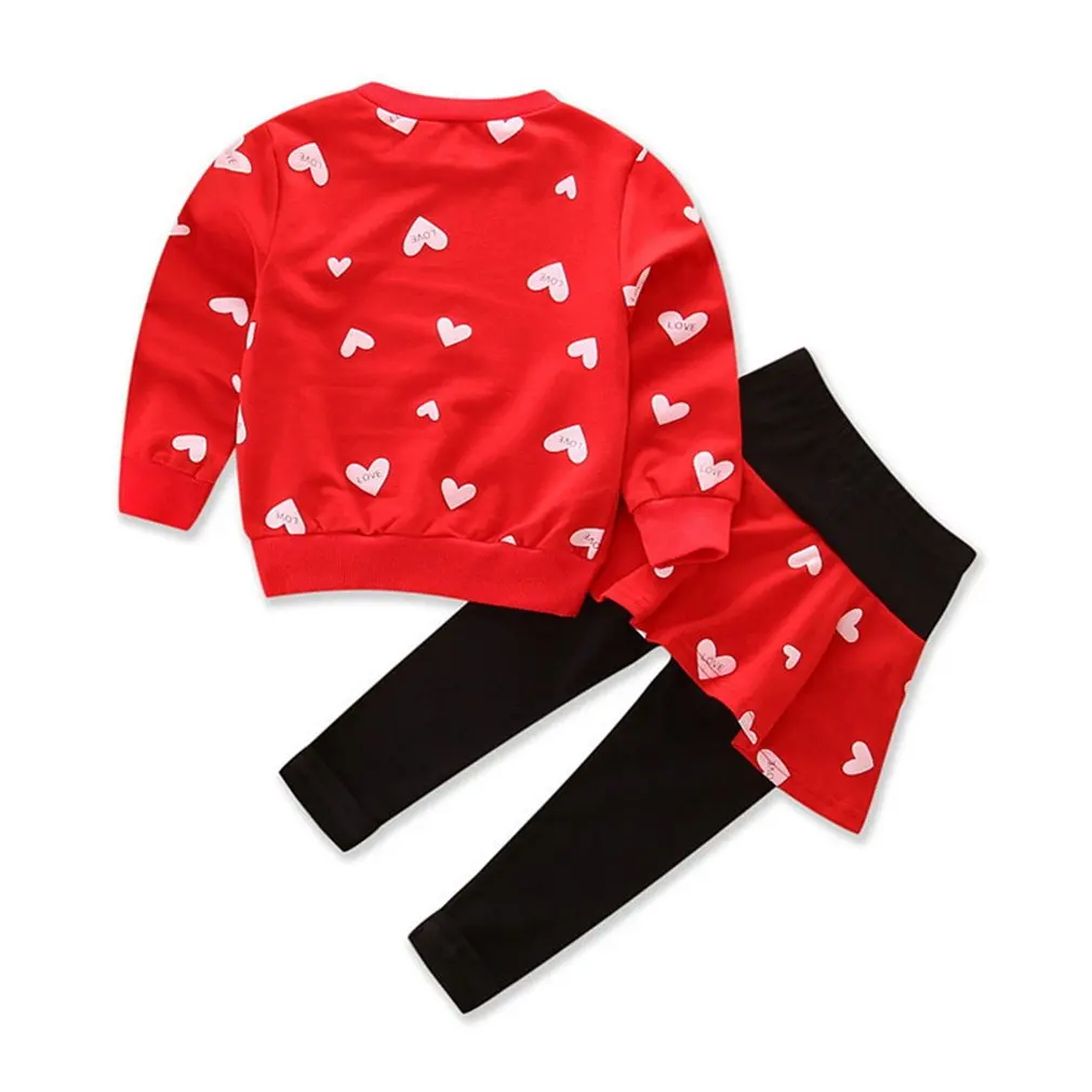 

Spring And Autumn Three Colors Into Girls Love Cotton Long-Sleeved Sweater T-Shirt + Culottes Leggings