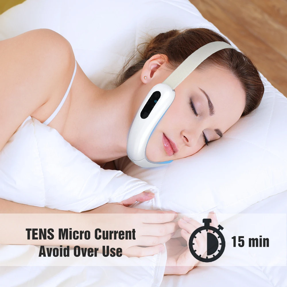 

Facial Massager V-shaped Lift Up Belt Chin Lift Belt Machine Red Blue Light LED Face Slimming Vibration Massager Face Liftin
