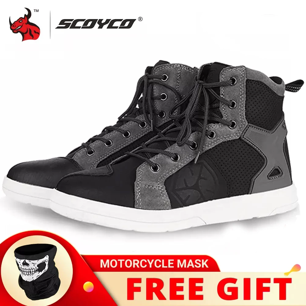 SCOYCO/Мужские ботинки в байкерском стиле Уличная Повседневная обувь байкерские из