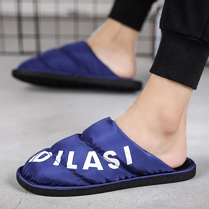 

KLYWOO Men Slippers Indoor Plush Slides Winter Waterproof Warm Home Fur Women Slippers Male Footwear Big Size Unisex Sandals