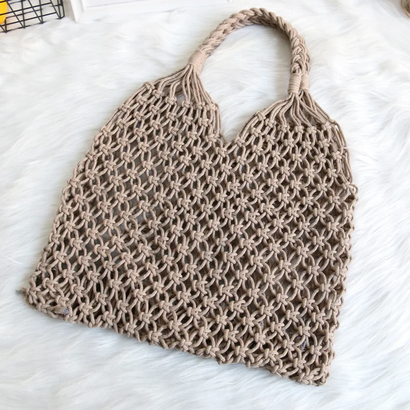 Женская модная простая тканая сумка соломенная пляжная через плечо|Сумки с