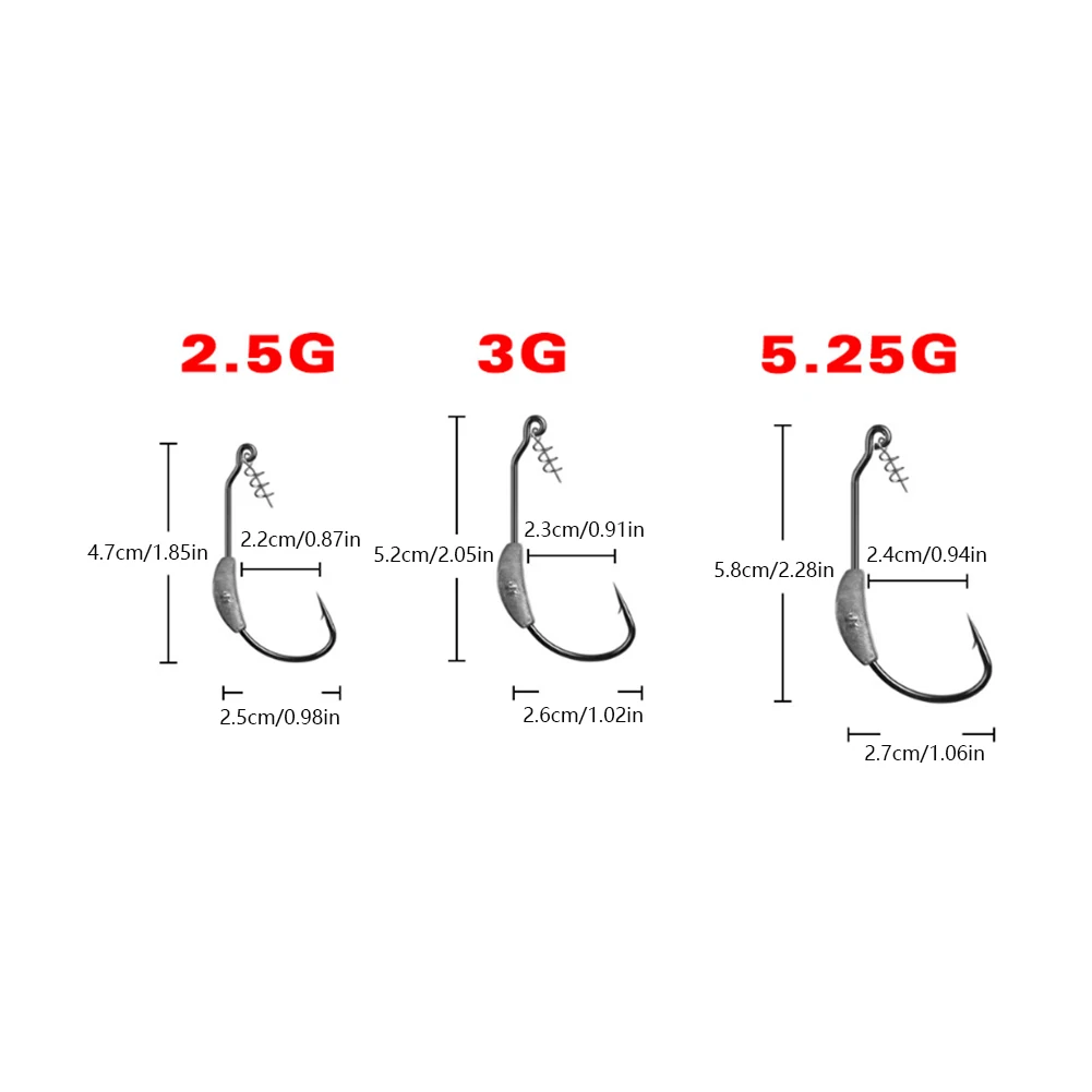 

30PCS Worm Fishing Hooks Weighted Swimbait Hooks for Freshwater Saltwater ishing Weighted Swimbait Hooks Crank Barbed Hook