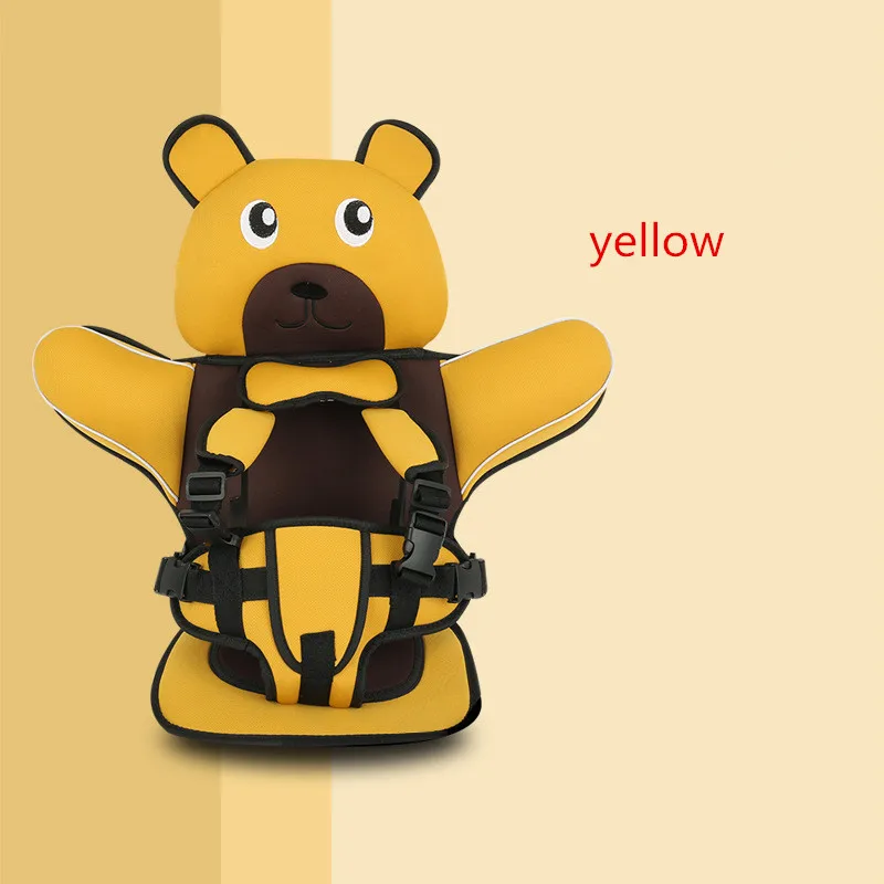 YELLOW Простая детская увеличивающая подушка для детского ремня безопасности детское не автомобильное портативное автомобильное сиденье Подушка для детей от 0 до 12 лет - Цвет: YELLOW