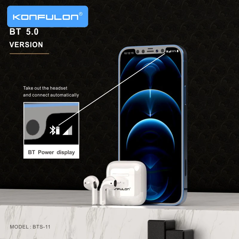 

Bluetooth Earphone TWS Wireless Headphone Stereo Headset Sport Earbuds Microphone With Charging Box For Smartphone IOS