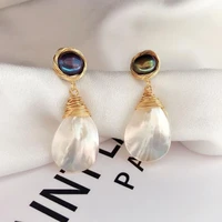 natural freshwater pearl earrings luxury real 18k gold plated drop earring korean fashion earrings for women jewelry gift female