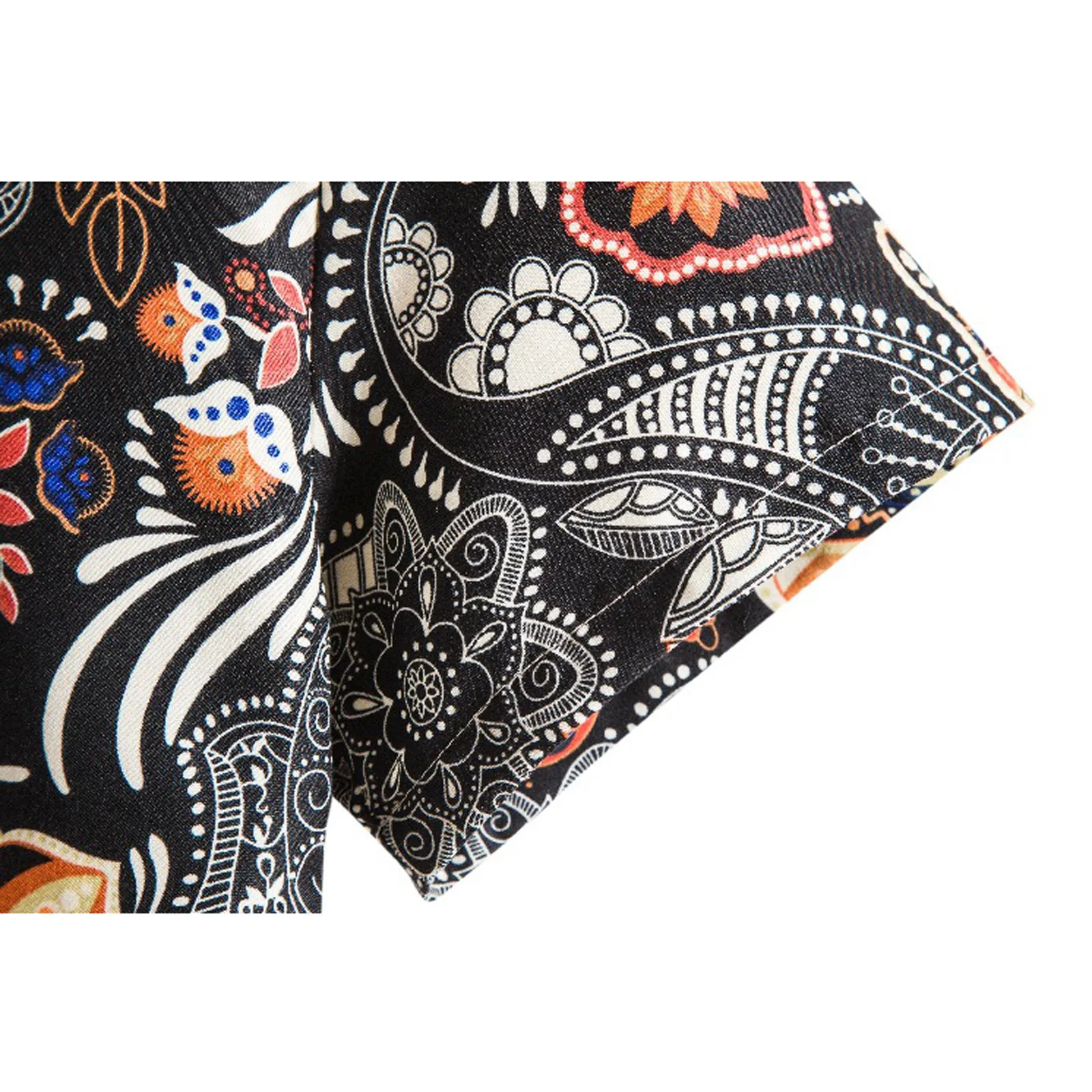 

Men's Shirts Cardigan Short Sleeve Hawaiian Beach Flower Shirt Men's Color Printing Turtleneck Shirt
