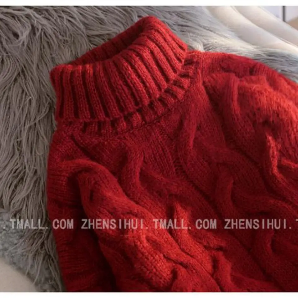 Женский свитер женский с высоким воротником толстый свободный Зимний пуловер