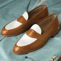 2021 high end men new handmade color matching pu leather shoes fashion casual comfortable all match loafer shoes hl064