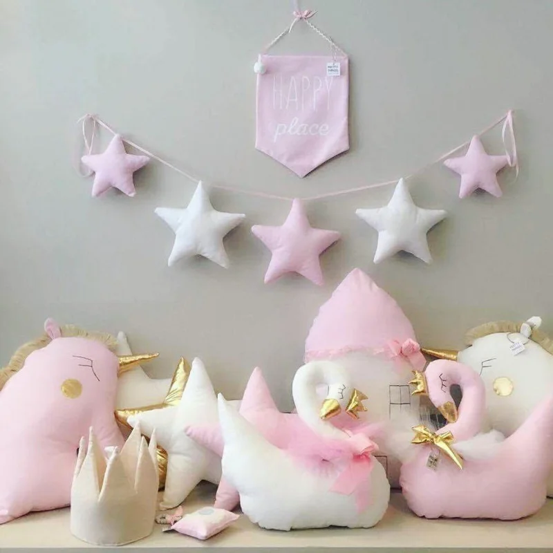 

YHA Stars Handmade Garland Child Room Decor Wooden Beaded Banner Nursery Decor Best Gifts