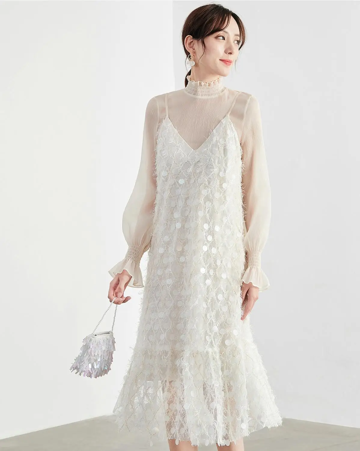 Women Sleepwear Dress Gown Nightgown Vintage Long Sleeve White Night Home Clothes For princess dress set |