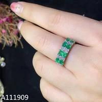 kjjeaxcmy boutique jewelry 925 sterling silver inlaid natural emerald gemstone female ring support detection luxury