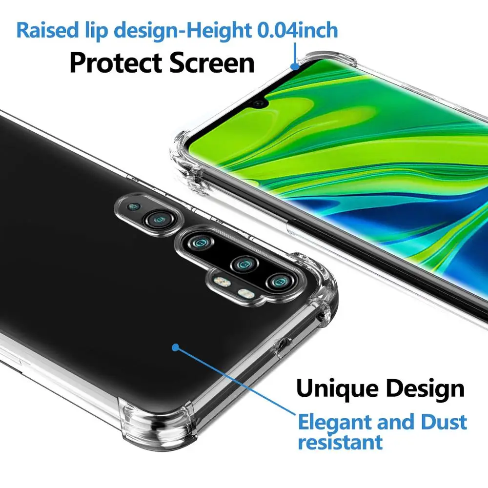 Закаленное стекло для Xiaomi Redmi Note 10 CC9 Pro 10Pro CC9Pro прозрачный силиконовый чехол из ТПУ
