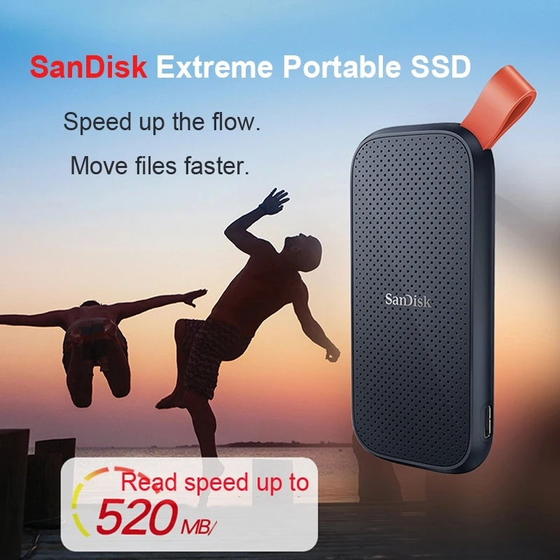 100% двойной флеш-накопитель SanDisk Портативный внешний твердотельный накопитель 480