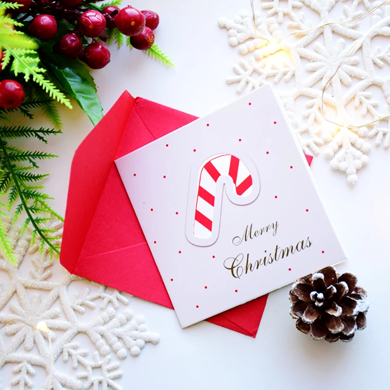 12 шт. милые мини поздравительные открытки креативная Рождественская елка