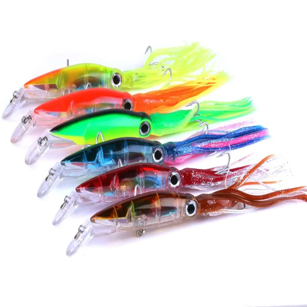 14 см пластиковая кальмарная лента Crankbait с кисточкой рыболовные приманки снасти |