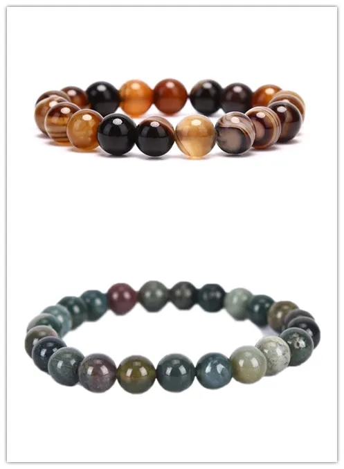 Мужской браслет из натурального камня и оникса этнический с четкой энергией 2