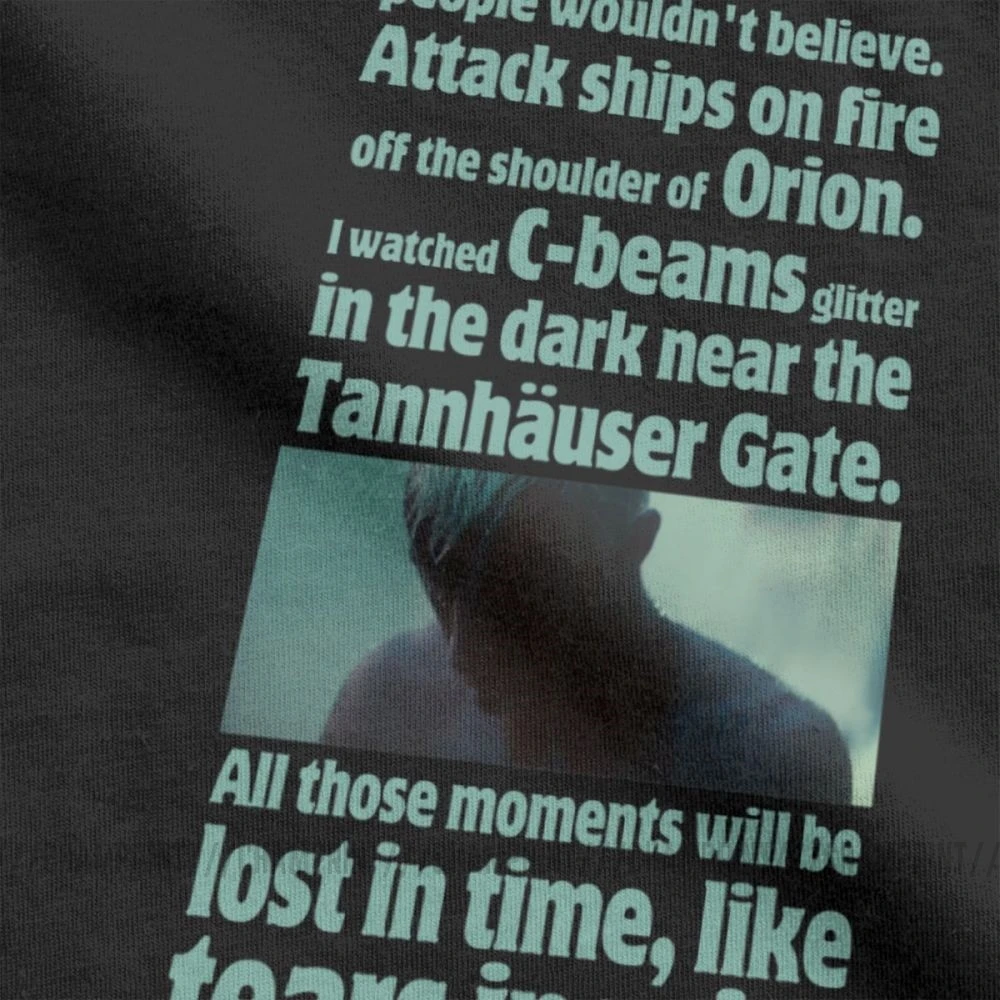 Мужская футболка из 100% хлопка винтажная с изображением слезы в дождь надписью Blade