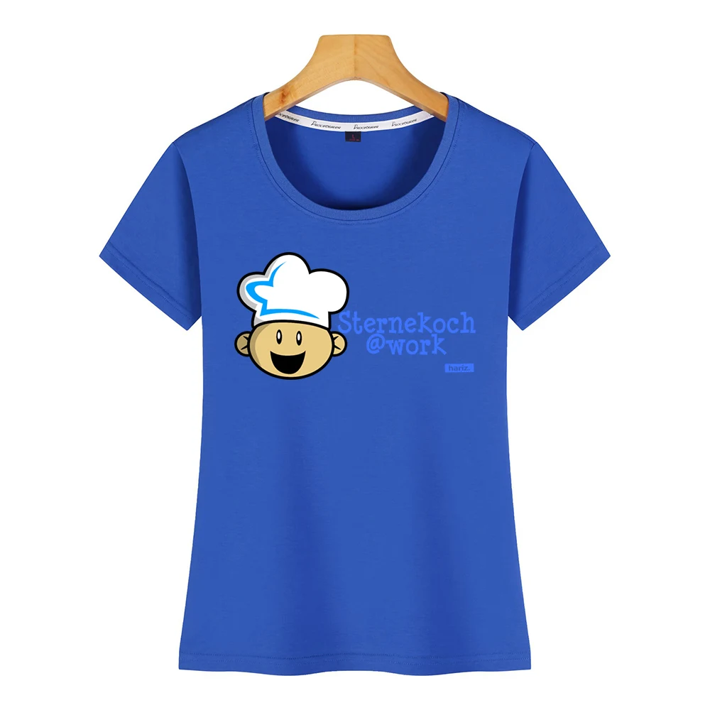 Tops T Shirt Women star chef at work hariz kitchen children Design Black Custom Female Tshirt |