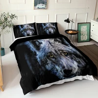 black bedding sets 3d bedding linens wolf printed duvet cover with pillowcases king queen comforter set home textiles