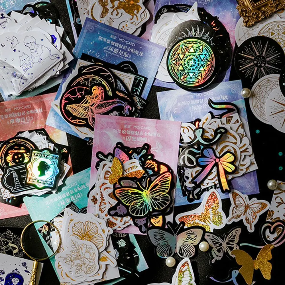 

40 шт., декоративные бумажные наклейки со звездами