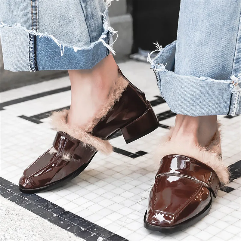 FEDONAS/Новинка 2021 года Теплые плюшевые женские туфли-лодочки Брендовая